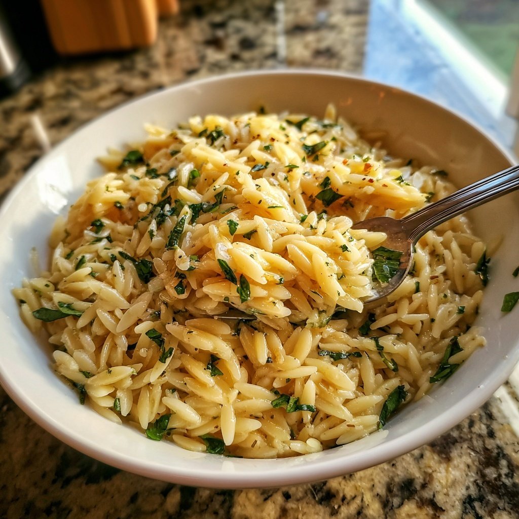 Romantic Garlic Butter Orzo