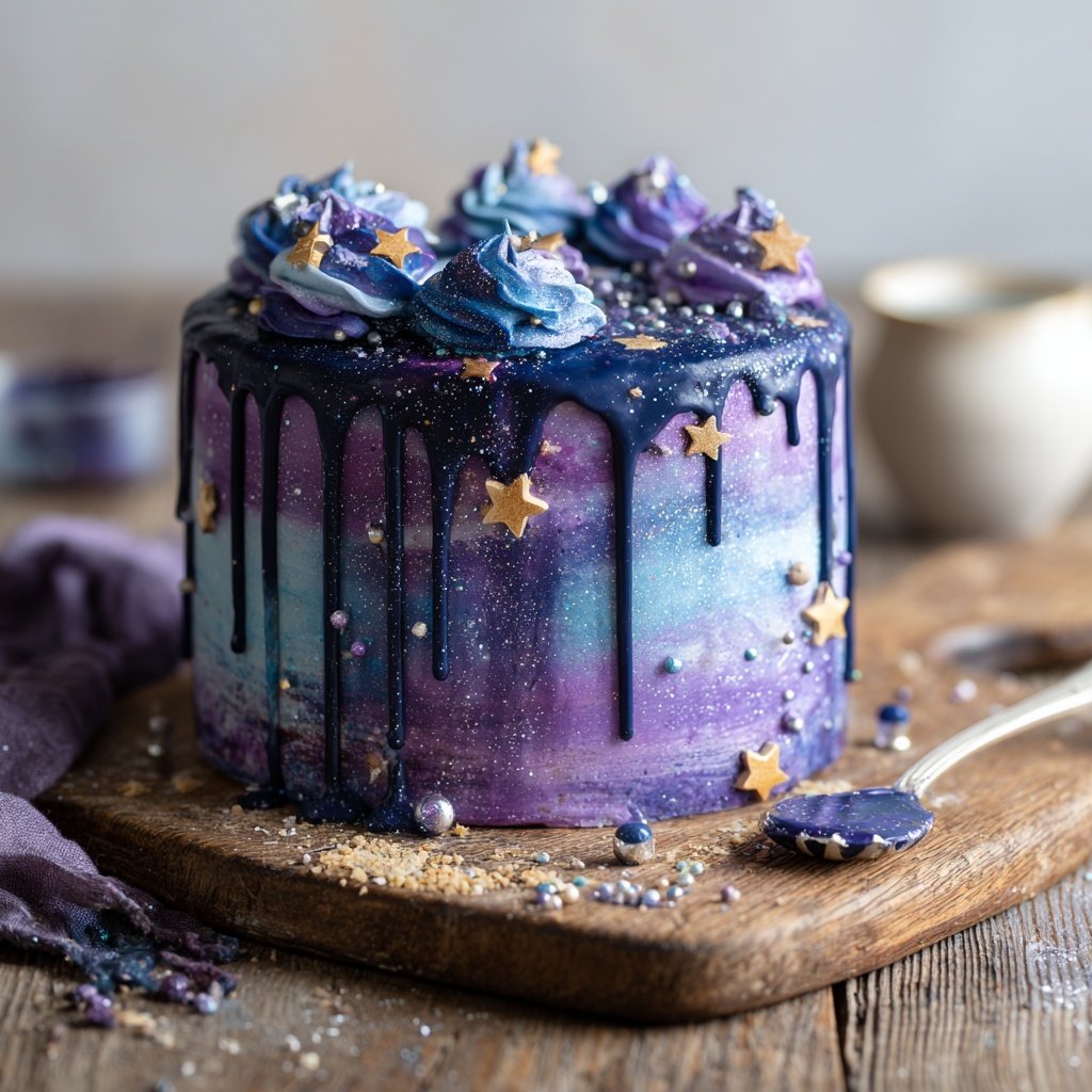Galaxy Themed Pisces Cake