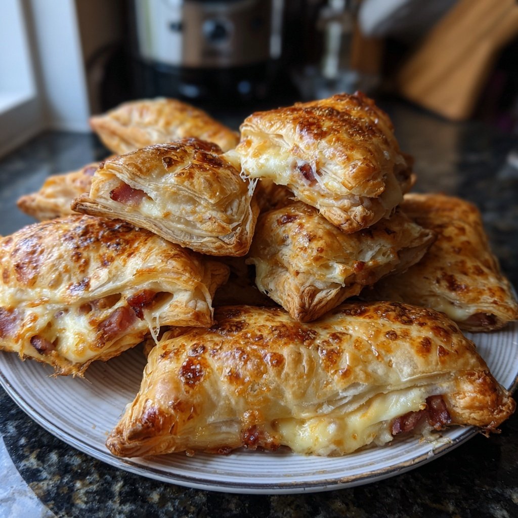 Ham and Cheese Puff Pastry Pockets