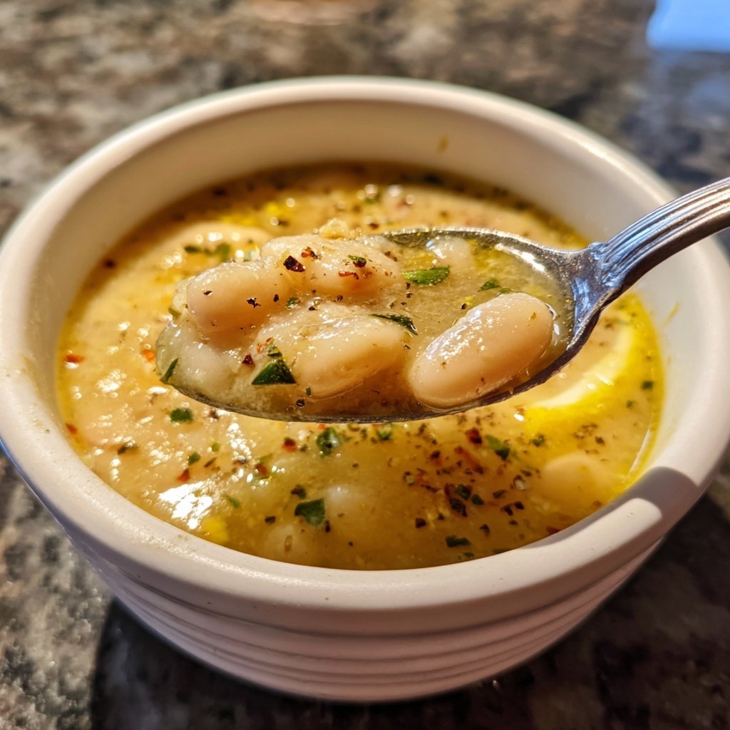 Creamy Lemon White Bean Soup Bowl