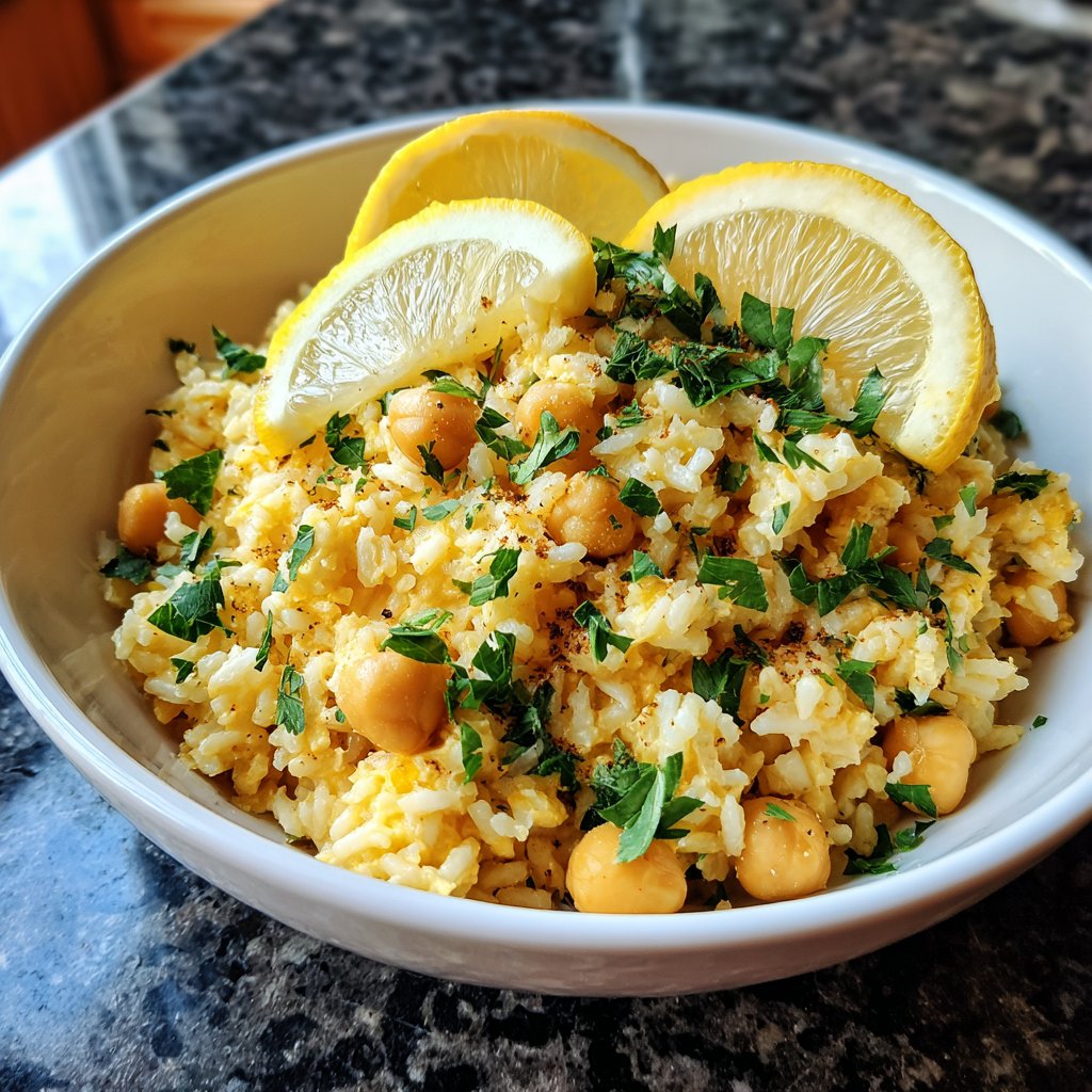 Creamy Lemon Chickpea Rice