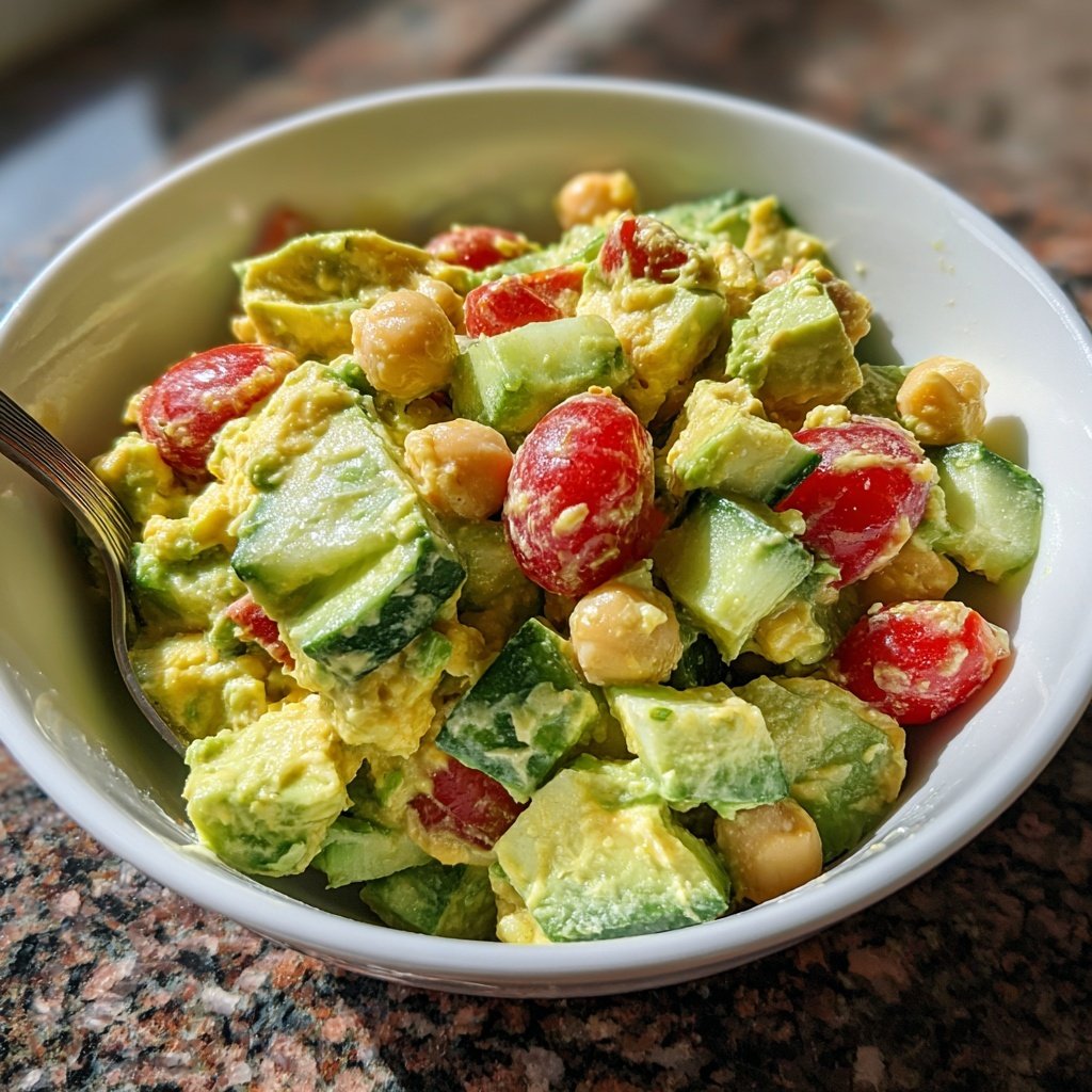 Healthy & Light Avocado Chickpea Salad